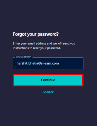 Forgot Passowrd page